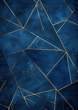 Craft a visually stunning geometric banner featuring, blue lines background