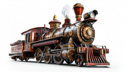 Craft an evocative image featuring an old locomotive - obrazy, fototapety, plakaty