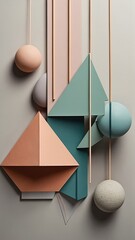 Concept "World of Geometry". Geometric shapes in muted tones. Be it an abstract background or a modern home design, every line captivates the eye.