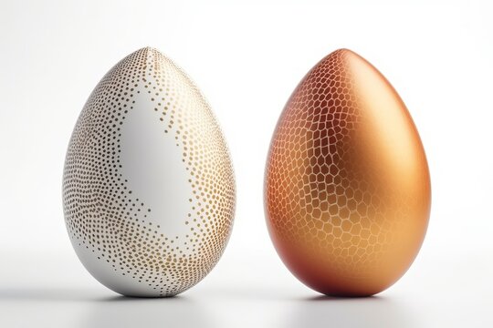 Gold, White and Copper Easter Eggs