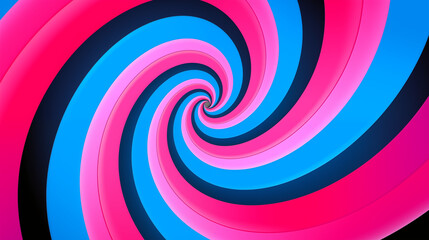 Spirale très colorée et flashy. Rose, bleu. Motif de cartoon, bd, dessin animé. Arrondi, tourbillon, tourner. Hypnotisant. Fond pour conception et création graphique.