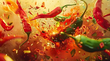 Keuken spatwand met foto Craft an illustrative scene capturing the essence, hot chili © lara