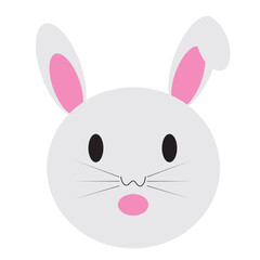 Cute rabbit character, Easter bunny vector illustration.