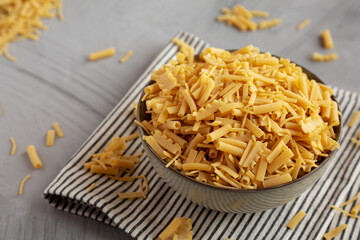 Dry Assorted Italian Pasta in a Bowl, side view.