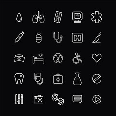 Vector of UI Illustration Mixed Travel Medical and Finance Concept icons