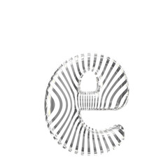White symbol with silver vertical ultra-thin straps. letter e