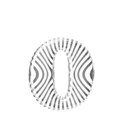 White symbol with silver vertical ultra-thin straps. letter o