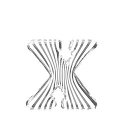 White symbol with silver vertical ultra-thin straps. letter x