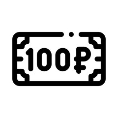 ruble line icon