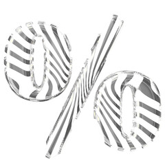 White symbol with silver vertical ultra-thin straps