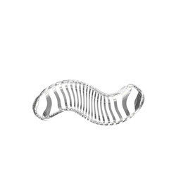 White symbol with silver vertical ultra-thin straps