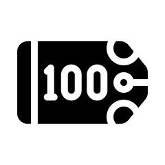 100 dollar glyph icon