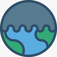 Environmental pollution multi color icon pack