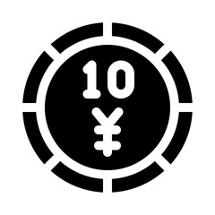 Obraz premium yen glyph icon