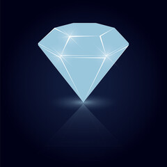Vector illustration of blue diamond on dark background