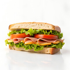 sandwich on white background