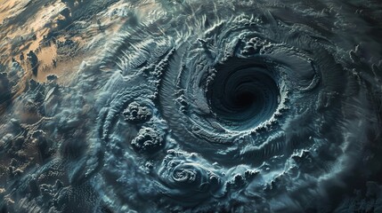 A hurricane viewed from above, generated with AI
