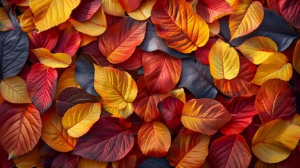 Fototapeta na wymiar Autumn leaves pattern background, generated with AI