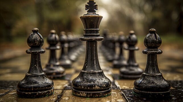 An image of corporate strategy, chess, generated with AI