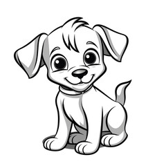 Fototapeta premium Minimalist cartoon Puppy coloring page сreated with Generative Ai