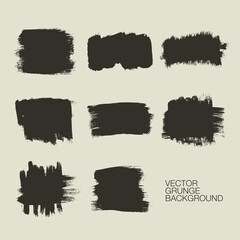 set of grunge black background, vector