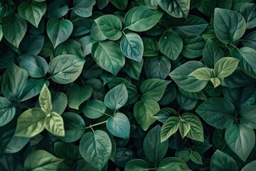 Background comprised of small green leaves