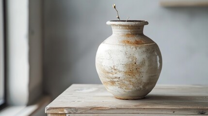 Fototapeta na wymiar old jug on a wooden table