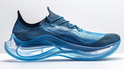 high-performance race running shoe, designed to epitomize lightness and speed, generated with AI