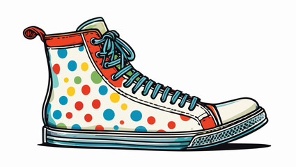 Colorful Clown Shoe Vector Illustration