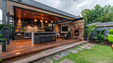 Tranquility in Outdoor Cooking Space
