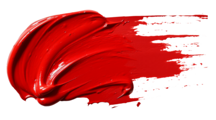 A red paint splash isolated on a transparent background