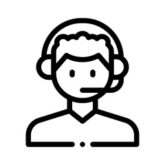 call center agent line icon