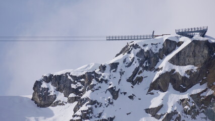 Winter landscapes from the top of whistler mountain in Vancouver BC Canada