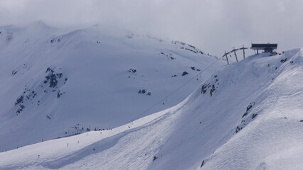Winter landscapes from the top of whistler mountain in Vancouver BC Canada
