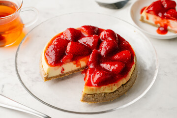new york style strawberry cheese cake