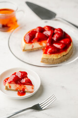 new york style strawberry cheese cake
