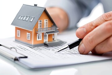 Fototapeta na wymiar Business Signing a Contract Buy - sell house