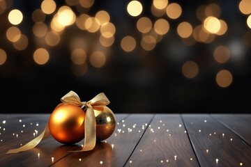christmas decoration with candle and christmas tree gold bokeh celebration 