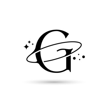 Letter G Vector Logo On Which An Abstract Image Of A Planet