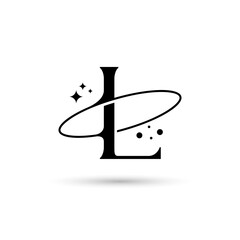 Letter L Vector Logo On Which An Abstract Image Of A Planet