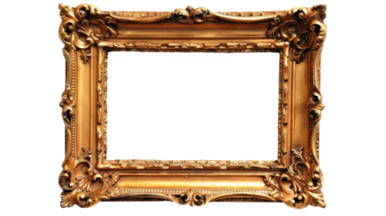 antique gold frame isolated on white