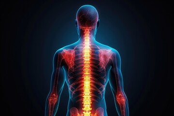 Conceptual Image of Human Spine with Emphasis on Lower Back