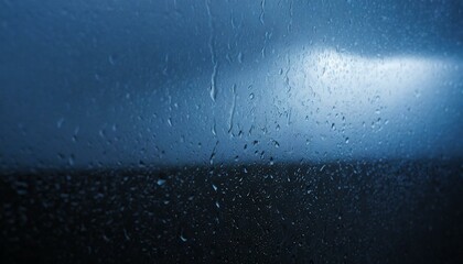 Window glass texture with rainwater. Cold temperature.	