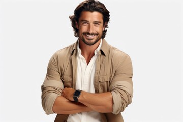 Confident Man Crossing Arms Posed for Picture