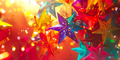 Abstract background mexican party decorations - obrazy, fototapety, plakaty