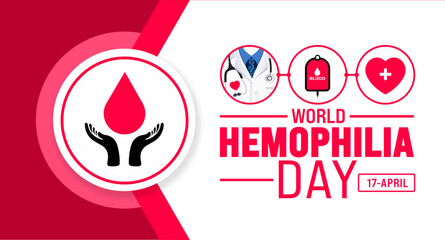 April is World Hemophilia Day background template. Holiday concept. use to background, banner, placard, card, and poster design template with text inscription and standard color. vector illustration.