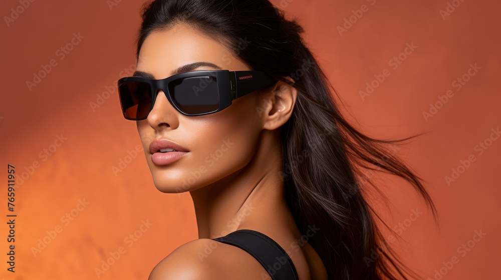 Poster Woman in Black Top With Sunglasses