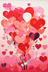 Heart Shaped Balloons Floating in Air