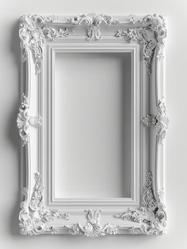 White Baroque Ornate Plaster Picture Frame