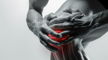 Visual Depiction of Human Knee Joint Pain - obrazy, fototapety, plakaty